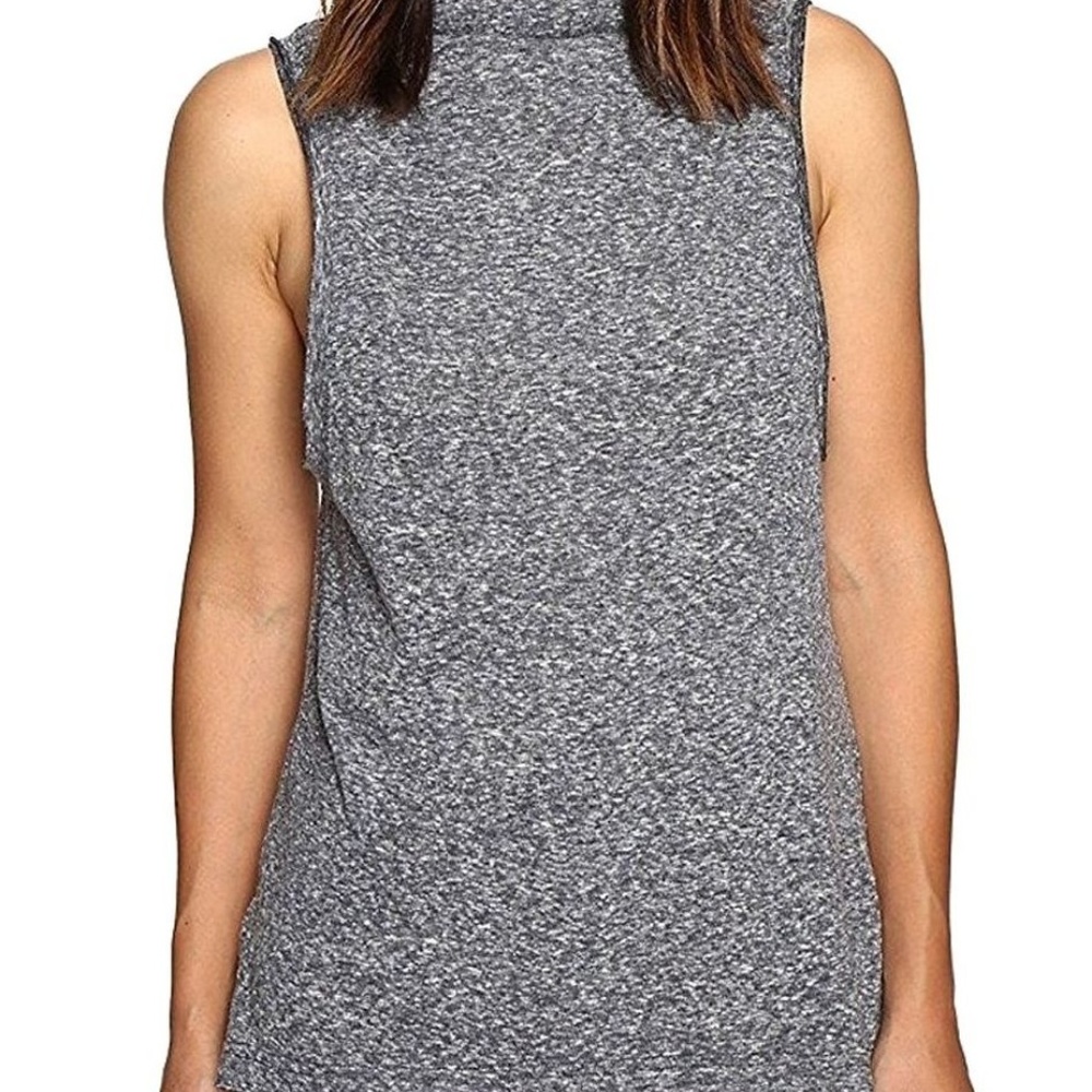 Free People Madrid Draped Top Medium Navy Gray - Picture 2 of 2
